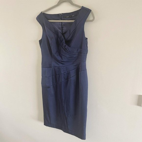 Events Pleated Dress, Navy, Size 12 - Picture 3 of 3